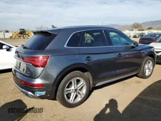2021 Audi Q5 Premium Plus with VIN WA1E2AFY7M2100121, listed as a Copart auction lot 42444255 with 24,855 mi miles and Salvage Title. Bid and sale history available at carsss.com. Image 3.
