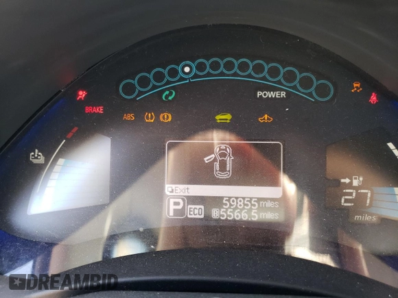 2016 Nissan LEAF S with VIN 1N4AZ0CP6GC311160, listed as a Copart auction lot 63254853 with 59,855 mi miles. Bid and sale history available at carsss.com. Image 9.