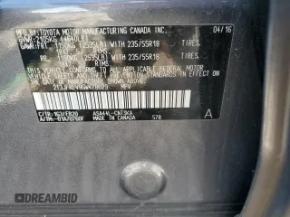2016 Toyota RAV4 SE with VIN 2T3JFREV9GW478029, listed as a Copart auction lot 65604565 with 61,861 mi miles and Salvage title. Bid and sale history available at DreamBid. Image 13.
