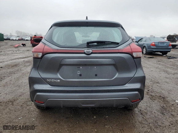 2024 Nissan Kicks S with VIN 3N1CP5BV4RL590088, listed as a Copart auction lot 47679995 with 910 mi miles and Salvage Title. Bid and sale history available at carsss.com. Image 6.