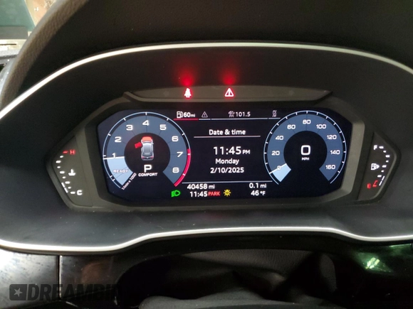 2023 Audi Q3 S line Premium with VIN WA1DECF34P1140721, listed as a Copart auction lot 45188325 with 40,458 mi miles and Salvage title. Bid and sale history available at DreamBid. Image 9.