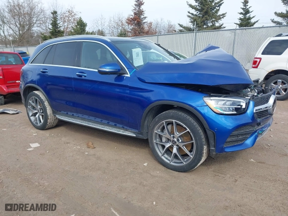 2022 Mercedes-Benz GLC with VIN W1N0G8EB1NG069727, listed as a IAAI auction lot 41841850 with 38,512 mi miles. Bid and sale history available at carsss.com. Image 1.