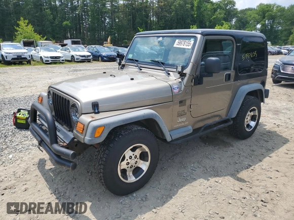 2004 Jeep Wrangler SE with VIN 1J4FA29164P797604, listed as a Copart auction lot 59978155 with 166,888 mi miles and Clean title. Bid and sale history available at DreamBid. Image 1.