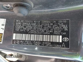 2010 Toyota Prius II with VIN JTDKN3DU6A0144856, listed as a IAAI auction lot 42253178 with 144,630 mi miles and . Bid and sale history available at DreamBid. Image 9.
