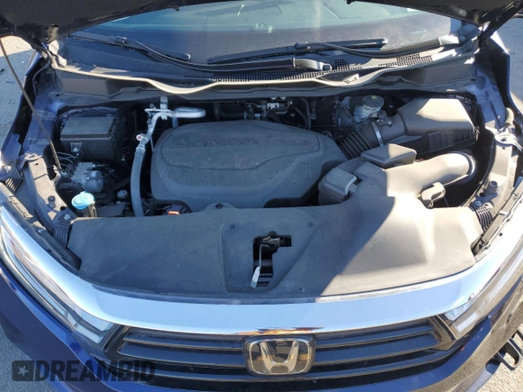 2023 Honda Odyssey EX-L with VIN 5FNRL6H65PB034599, listed as a Copart auction lot 44299035 with 22,817 mi miles and Salvage Title. Bid and sale history available at carsss.com. Image 12.
