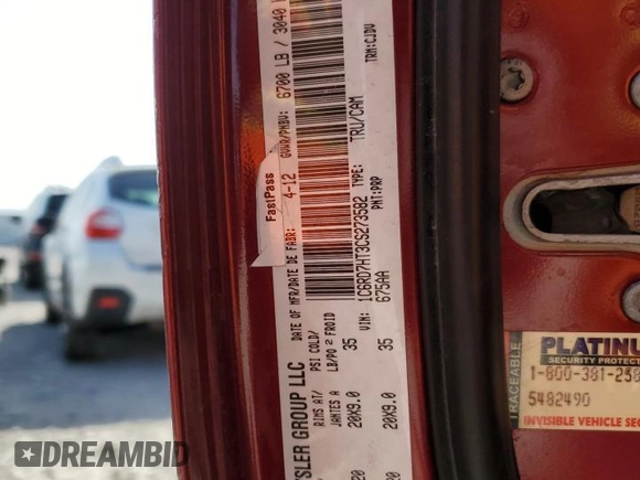 2012 Ram 1500 Sport with VIN 1C6RD7HT3CS273582, listed as a Copart auction lot 52639115 with 175,054 mi miles and Salvage title. Bid and sale history available at DreamBid. Image 12.