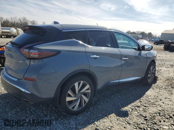 2021 Nissan Murano SL with VIN 5N1AZ2CS1MC116665, listed as a Copart auction lot 89251285 with 74,249 mi miles and Salvage Title. Bid and sale history available at DreamBid. Image 3.