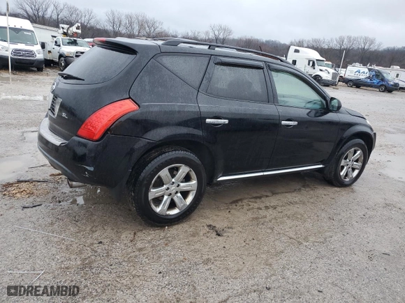 2006 Nissan Murano SL with VIN JN8AZ08W56W545849, listed as a Copart auction lot 43561595 with 0 mi miles and Salvage Title. Bid and sale history available at carsss.com. Image 3.