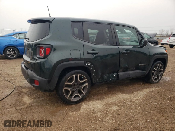 2021 Jeep Renegade Sport with VIN ZACNJCABXMPM22391, listed as a Copart auction lot 53554605 with 24,008 mi miles and Salvage title. Bid and sale history available at DreamBid. Image 3.