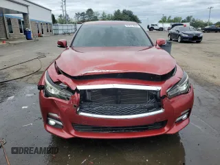 2015 Infiniti Q50 with VIN JN1BV7AR0FM396516, listed as a Copart auction lot 57677055 with 128,369 mi miles and Salvage title. Bid and sale history available at DreamBid. Image 5.