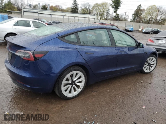 2022 Tesla Model 3 with VIN 5YJ3E1EA5NF368687, listed as a Copart auction lot 52782745 with 119,653 mi miles and Clean Title. Bid and sale history available at carsss.com. Image 3.