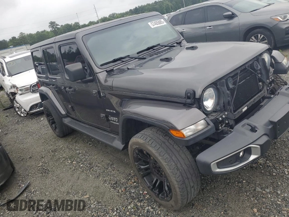 2018 Jeep Wrangler Unlimited Sahara z VIN 1C4HJXENXJW325069, wystawiony jako Copart lot #57405885 z przebiegiem 74 052 mil mil oraz Czysty tytuł • Clean title. Historia ofert i sprzedaży dostępna na DreamBid. Obrazek 4.