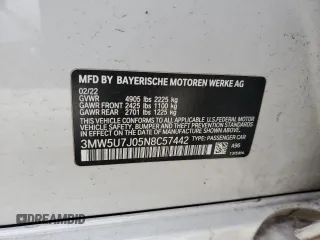 2022 BMW 3 Series M340i with VIN 3MW5U7J05N8C57442, listed as a Copart auction lot 47429075 with 50,798 mi miles and Salvage Title. Bid and sale history available at carsss.com. Image 14.