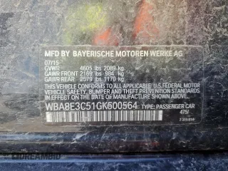 2016 BMW 3 Series 328i xDrive z VIN WBA8E3C51GK500564, wystawiony jako Copart lot #53041305 z przebiegiem 150 246 mil mil oraz Szkoda całkowita • Salvage title. Historia ofert i sprzedaży dostępna na DreamBid. Obrazek 14.