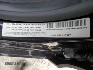 2019 Maserati Ghibli with VIN ZAM57XSS1K1335513, listed as a Copart auction lot 49609883 with 15,635 mi miles. Bid and sale history available at carsss.com. Image 12.
