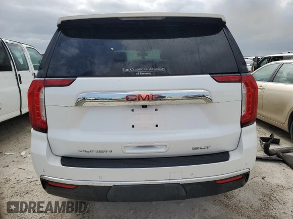 2022 GMC Yukon XL SLT with VIN 1GKS1GKD2NR167076, listed as a Copart auction lot 74606914 with 43,208 mi miles and Non Repairable. Bid and sale history available at carsss.com. Image 6.