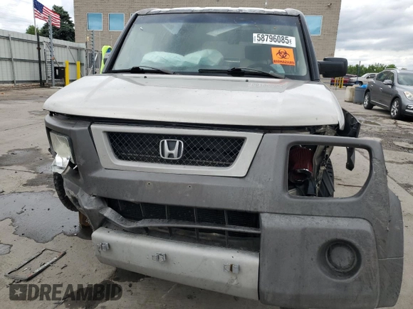 2003 Honda Element EX with VIN 5J6YH28593L008599, listed as a Copart auction lot 58796085 with 203,277 mi miles and Salvage title. Bid and sale history available at DreamBid. Image 5.