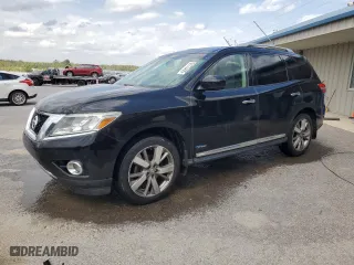 2014 Nissan Pathfinder Platinum Hybrid with VIN 5N1CR2MM1EC642739, listed as a Copart auction lot 51772405 with 154,340 mi miles and Clean Title. Bid and sale history available at carsss.com. Image 1.