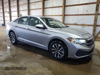 2024 Volkswagen Jetta S with VIN 3VW5M7BU2RM081318, listed as a Copart auction lot 63502205 with 27,240 mi miles and Clean title. Bid and sale history available at DreamBid. Image 4.