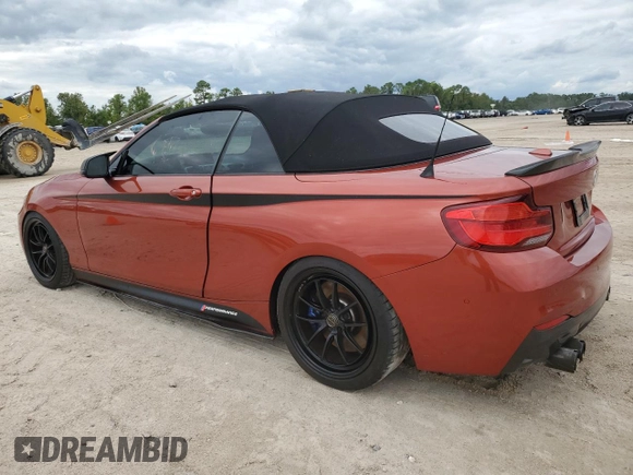 2018 BMW 2 Series M240i with VIN WBA2N1C51JVC28147, listed as a Copart auction lot 71616554 with 54,819 mi miles and Non Repairable. Bid and sale history available at carsss.com. Image 2.