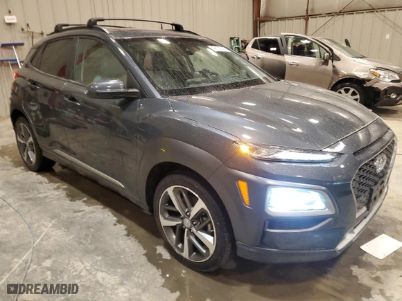 2021 Hyundai Kona Ultimate with VIN KM8K5CA5XMU647408, listed as a Copart auction lot 49158515 with 40,075 mi miles and Salvage Title. Bid and sale history available at carsss.com. Image 4.