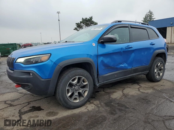 2019 Jeep Cherokee Trailhawk with VIN 1C4PJMBX7KD308842, listed as a Copart auction lot 59807225 with 65,908 mi miles and Clean title. Bid and sale history available at DreamBid. Image 1.