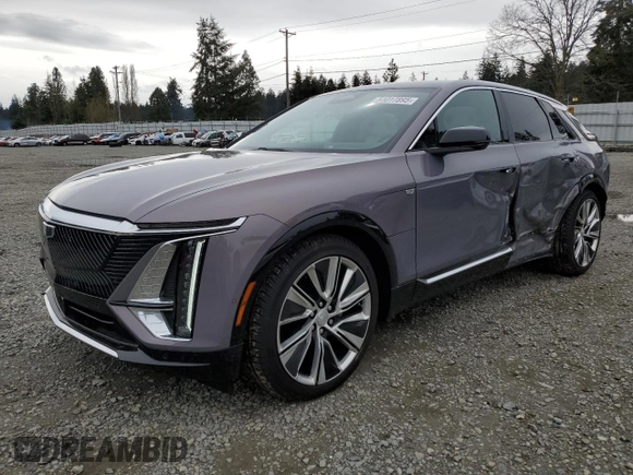 2024 Cadillac LYRIQ Luxury z VIN 1GYKPSRL1RZ138162, wystawiony jako Copart lot #51017895 z przebiegiem 905 mil mil oraz Szkody całkowita. Historia ofert i sprzedaży dostępna na DreamBid. Obrazek 1.