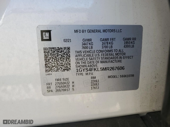 2021 Cadillac Escalade Sport with VIN 1GYS4FKL5MR267606, listed as a Copart auction lot 76563074 with 83,936 mi miles and Salvage Title. Bid and sale history available at carsss.com. Image 16.