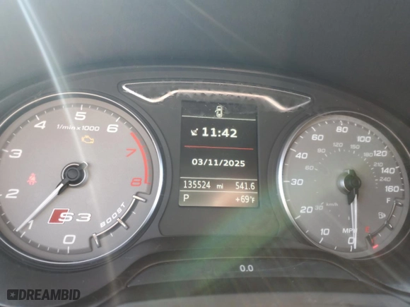 2015 Audi A3 2.0T Premium with VIN WAUBFGFFXF1064087, listed as a Copart auction lot 48153875 with 135,524 mi miles and Salvage Title. Bid and sale history available at carsss.com. Image 9.