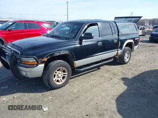 2004 Dodge Dakota SLT with VIN 1D7HG48N54S734087, listed as a IAAI auction lot 41770151 with 129,514 mi miles. Bid and sale history available at carsss.com. Image 2.