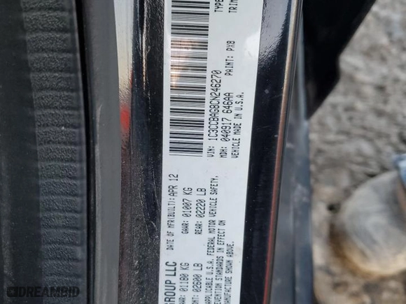 2012 Chrysler 200 LX with VIN 1C3CCBAG8CN246270, listed as a Copart auction lot 46426485 with 143,608 mi miles and Salvage Title. Bid and sale history available at carsss.com. Image 14.