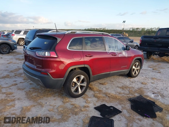 2020 Jeep Cherokee Limited with VIN 1C4PJLDB0LD592408, listed as a IAAI auction lot 40615701 with 1 mi miles. Bid and sale history available at carsss.com. Image 4.