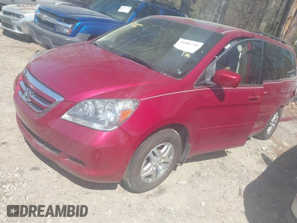 2005 Honda Odyssey EX-L with VIN 5FNRL38755B118345, listed as a IAAI auction lot 41806386 with 247,502 mi miles. Bid and sale history available at carsss.com. Image 2.