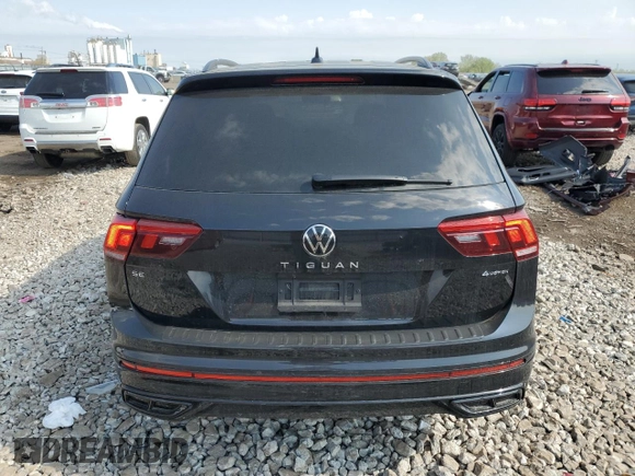 2024 Volkswagen Tiguan SE R-Line Black with VIN 3VV8B7AXXRM069081, listed as a Copart auction lot 56234265 with 14,019 mi miles and Salvage title. Bid and sale history available at DreamBid. Image 6.