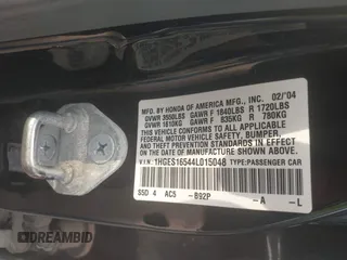 2004 Honda Civic LX z VIN 1HGES16544L015048, wystawiony jako IAAI lot #42291925 z przebiegiem 121 465 mil mil oraz . Historia ofert i sprzedaży dostępna na DreamBid. Obrazek 9.