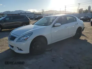 2013 Infiniti G37 x with VIN JN1CV6AR2DM766439, listed as a Copart auction lot 46060045 with 136,844 mi miles and Salvage Title. Bid and sale history available at DreamBid. Image 1.