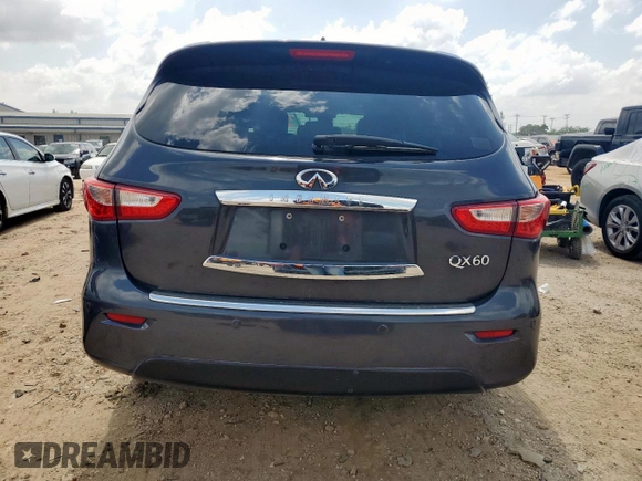 2014 Infiniti QX60 with VIN 5N1AL0MM7EC543260, listed as a Copart auction lot 60425745 with 103,094 mi miles and Salvage title. Bid and sale history available at DreamBid. Image 6.
