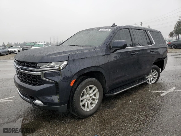 2023 Chevrolet Tahoe LS with VIN 1GNSCMED0PR286044, listed as a Copart auction lot 44389345 with 8,770 mi miles and Salvage Title. Bid and sale history available at carsss.com. Image 1.