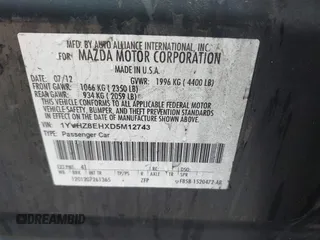 2013 Mazda 6 i Touring Plus z VIN 1YVHZ8EHXD5M12743, wystawiony jako IAAI lot #42365284 z przebiegiem 131 900 mil mil oraz . Historia ofert i sprzedaży dostępna na DreamBid. Obrazek 9.