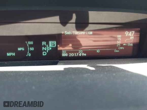 2011 Toyota Prius I with VIN JTDKN3DU2B0279835, listed as a IAAI auction lot 42261649 with 201,749 mi miles and . Bid and sale history available at DreamBid. Image 15.