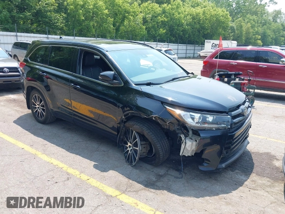 2018 Toyota Highlander SE with VIN 5TDJZRFH6JS496061, listed as a IAAI auction lot 42438105 with 76,637 mi miles and . Bid and sale history available at DreamBid. Image 1.