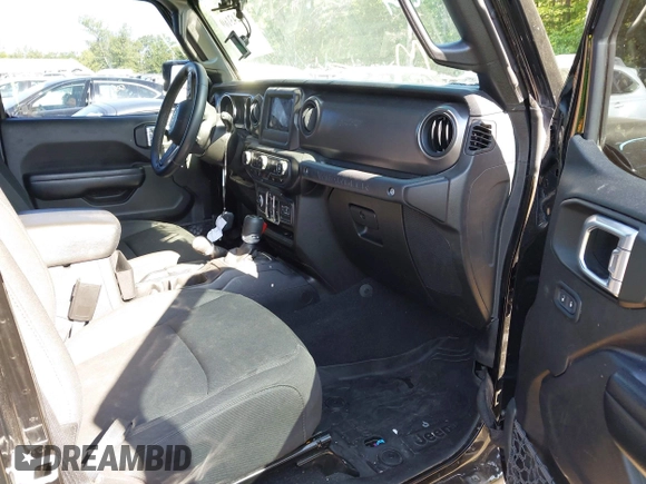 2021 Jeep Wrangler Unlimited Sport S with VIN 1C4HJXDNXMW646194, listed as a IAAI auction lot 42243169 with 44,237 mi miles and . Bid and sale history available at DreamBid. Image 5.