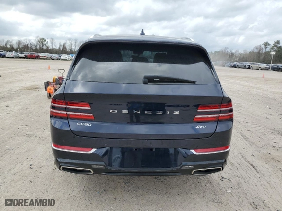 2024 Genesis GV80 with VIN KMUHBDSB5RU150921, listed as a Copart auction lot 47573805 with 12,841 mi miles and Salvage Title. Bid and sale history available at carsss.com. Image 6.