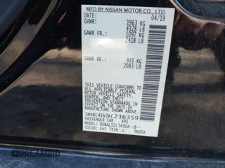 2019 Nissan Altima SL with VIN 1N4BL4EV2KC236359, listed as a IAAI auction lot 41863892 with 85,276 mi miles and . Bid and sale history available at DreamBid. Image 9.