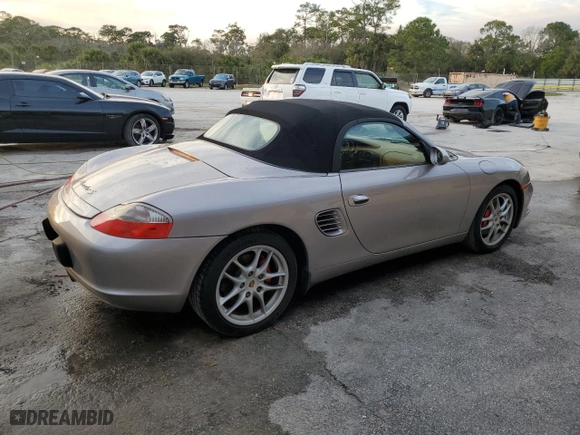 2004 Porsche Boxster S with VIN WP0CB29894U660452, listed as a Copart auction lot 43113455 with 77,786 mi miles and Salvage Title. Bid and sale history available at carsss.com. Image 3.