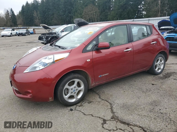 2012 Nissan LEAF SL with VIN JN1AZ0CP5CT017885, listed as a Copart auction lot 48780335 with 56,663 mi miles and Clean Title. Bid and sale history available at carsss.com. Image 1.