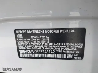 2024 BMW 4 Series 430i with VIN WBA63AV06RFR42142, listed as a IAAI auction lot 41921320 with 19,150 mi miles. Bid and sale history available at carsss.com. Image 9.