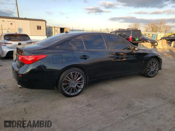 2017 Infiniti Q50 Red Sport 400 with VIN JN1FV7AR5HM870383, listed as a Copart auction lot 80452434 with 63,315 mi miles and Salvage Title. Bid and sale history available at carsss.com. Image 3.
