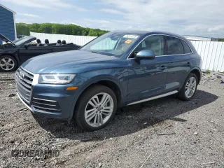 2018 Audi Q5 Premium Plus z VIN WA1BNAFY0J2010430, wystawiony jako Copart lot #56914275 z przebiegiem Nie podano mil oraz Szkoda całkowita • Salvage title. Historia ofert i sprzedaży dostępna na DreamBid. Obrazek 1.