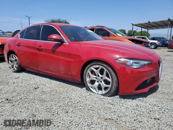 2019 Alfa Romeo Giulia Ti Sport with VIN ZARFAMBN2K7599264, listed as a Copart auction lot 60746415 with 58,424 mi miles and Salvage title. Bid and sale history available at DreamBid. Image 4.